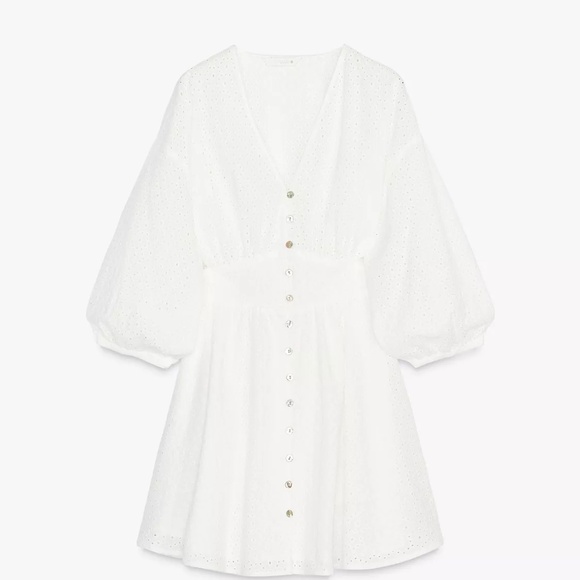 Zara Openwork Embroidery Mini Dress (S) NWT - Picture 5 of 8